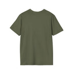 Unisex Softstyle T-Shirt by Printify, plain white fabric, front view, casual fit, soft cotton material, ideal for everyday wear.