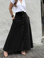 Women's Elegant High-Waist A-Line Skirt