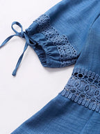 Lace detail V-neck mini dress by Shopimist featuring delicate lace accents and fitted silhouette, shown on a model.