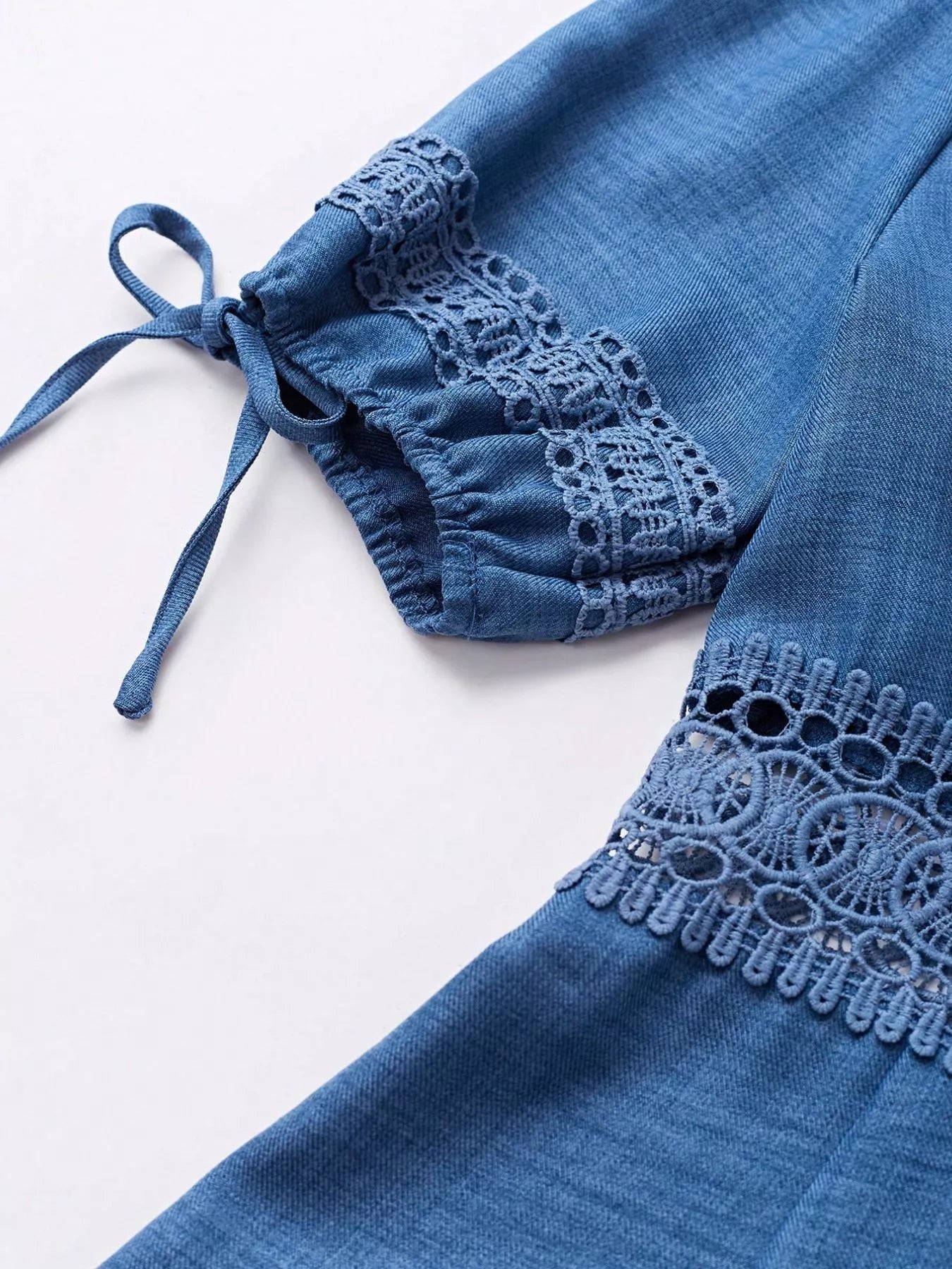 Lace detail V-neck mini dress by Shopimist featuring delicate lace accents and fitted silhouette, shown on a model.