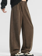 Men's loose fit pocket pants by Trendsi, casual plus size trousers in comfortable, relaxed fit with side pockets and versatile style.