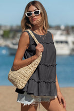 Threaded Pear Macie A-Line Tank Top, lightweight sleeveless top with a relaxed fit, suitable for casual wear and layering.