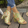 Shopimist open toe block heel sandals featuring a stylish design and comfortable ankle strap, perfect for summer footwear.