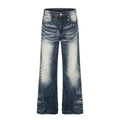 Colorblock White Washed Denim Pull-On Micro Pants