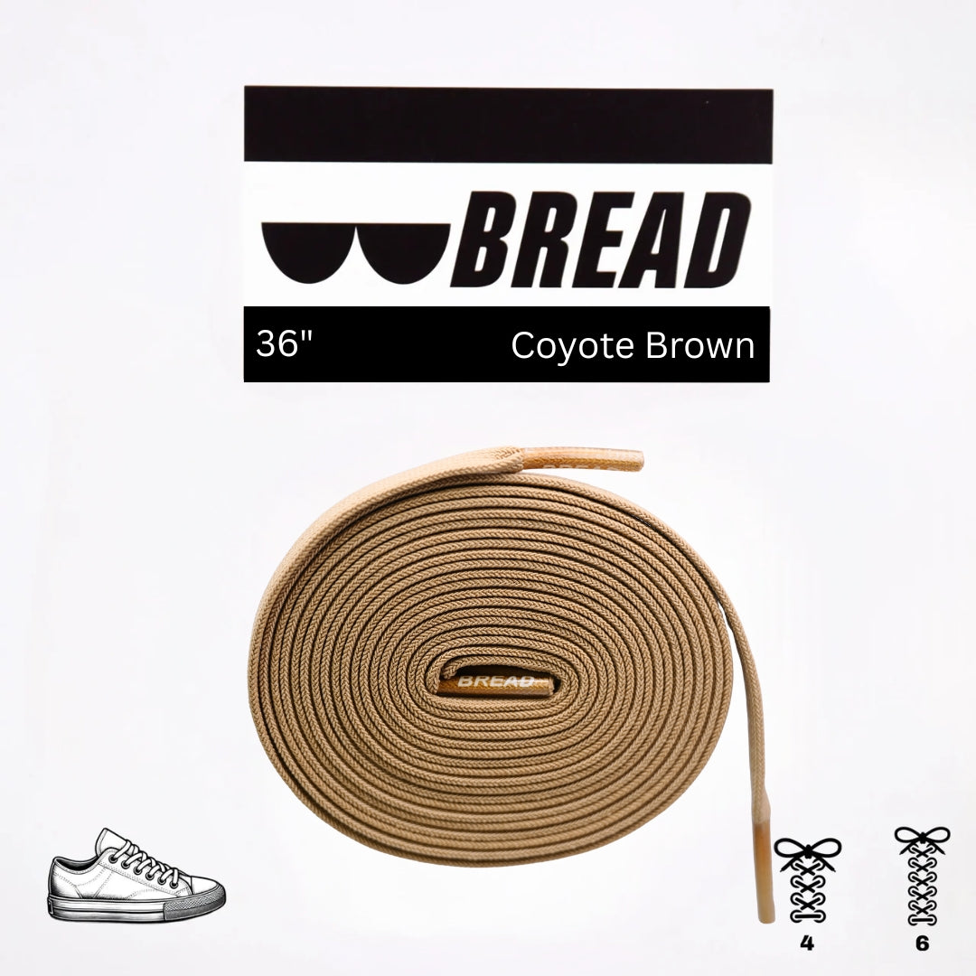 Coyote brown elastic shoelaces by Plush Fashion Hub, showing close-up of stretchy, durable laces for sneakers or casual shoes.