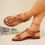 Shopimist open toe flats sandals with sleek design and comfortable slip-on style for casual summer wear.
