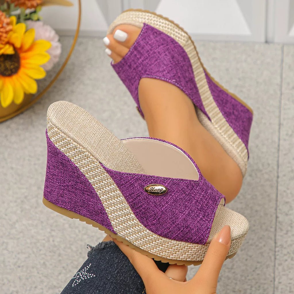 Shopimist peep toe wedge sandals with open toe design and chunky heel, perfect for casual or summer wear