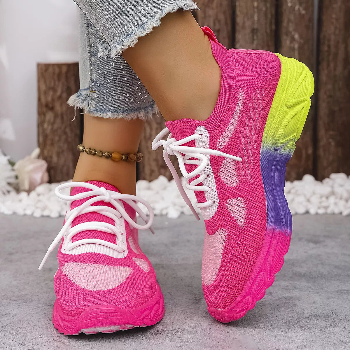 Shopimist lace-up round toe sneakers in stylish design, featuring comfortable fit and casual footwear for everyday wear.