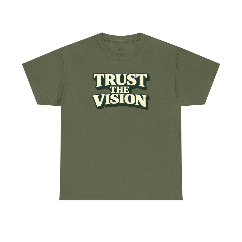 Wear Your Worship Trust The Vision T-Shirt, premium cotton graphic tee with purpose-driven design, featuring bold printed artwork.