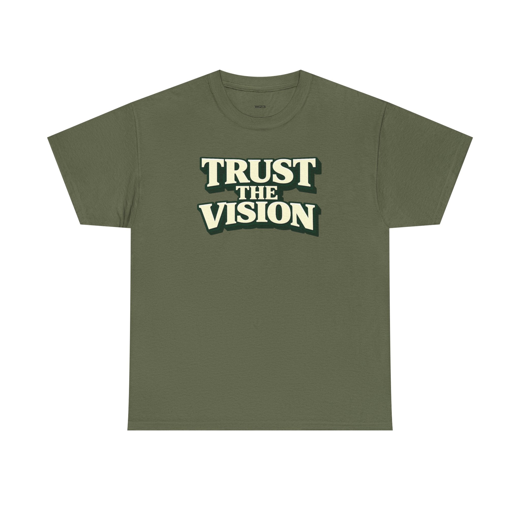 Wear Your Worship Trust The Vision T-Shirt, premium cotton graphic tee with purpose-driven design, featuring bold printed artwork.