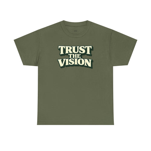 Wear Your Worship Trust The Vision T-Shirt, premium cotton graphic tee with purpose-driven design, featuring bold printed artwork.