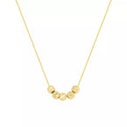 Sterling silver beaded necklace with polished round beads, featuring a delicate design and clasp closure, by Shopimist.
