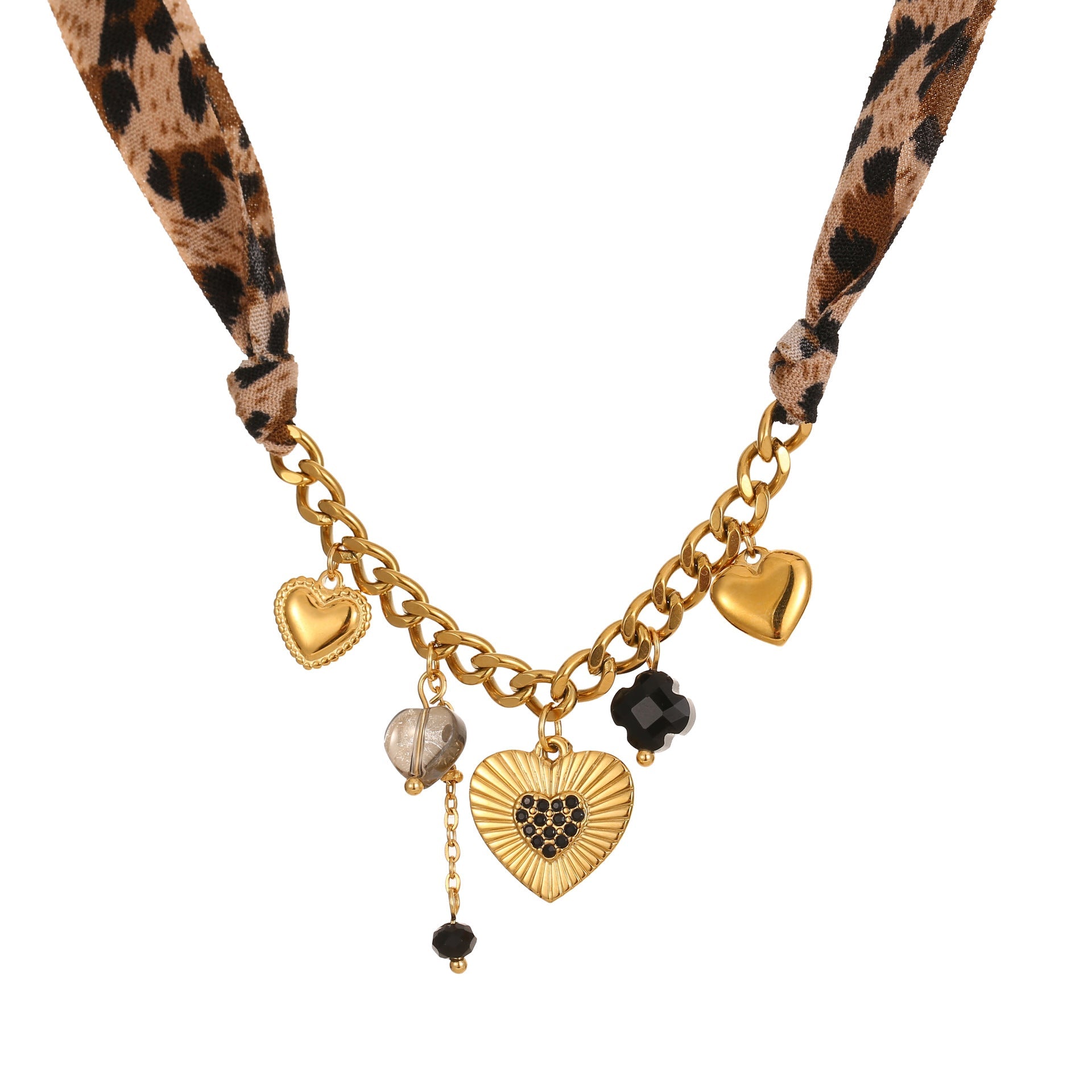 Plush Fashion Hub Leopard Series Love Sun pendant made of stainless steel, featuring a detailed sun and leopard design ornament