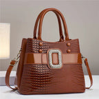 Lizard Patterned Mini Bucket Crossbody Bag with Zipper