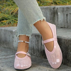 Women's breathable mesh flat sandals with round toes, summer shoes by Trendsi, featuring open-toe design and comfortable soles.