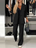 Casual printed suit set for women featuring geometric long sleeve top and matching pants by FitiqueFit.