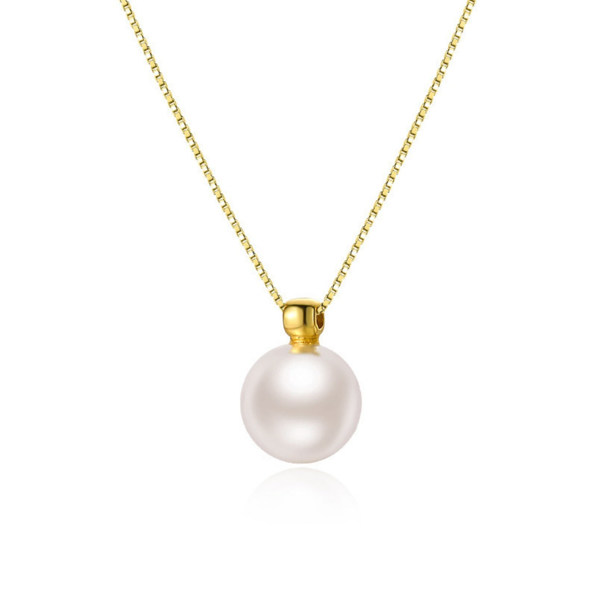 Sterling silver pearl pendant necklace featuring a lustrous pearl on a delicate chain, showcasing elegant jewelry design.