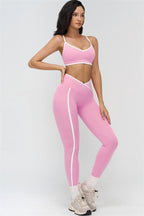 Fitglutes Activewear sports bra and leggings 2-piece set featuring contrasting colors, designed for workouts and active fitness.