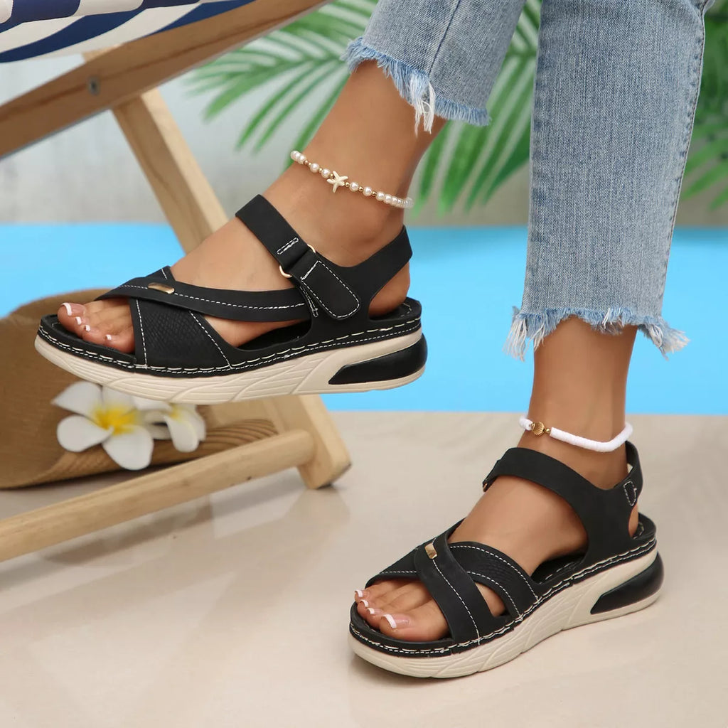Open toe platform sandals by Shopimist featuring a stylish design with chunky heels and open toe for summer wear.