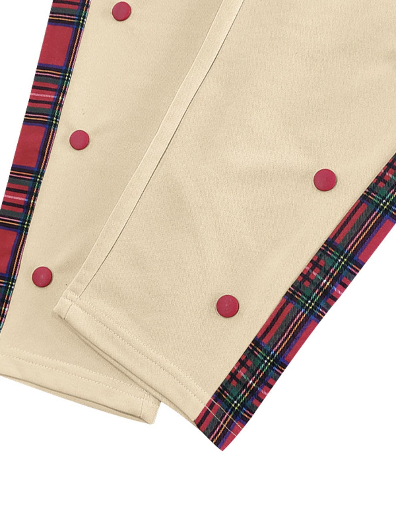 Men's full size plaid trim snap-button track pants by Shopimist, featuring comfortable fit and stylish design in plus sizes.