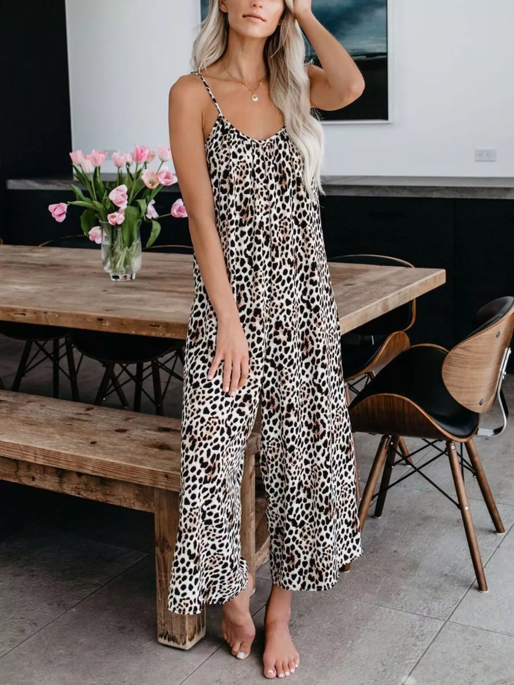 Full size Shopimist tie-dye wide-leg jumpsuit for plus size women, featuring vibrant colors and comfortable flowy fit.