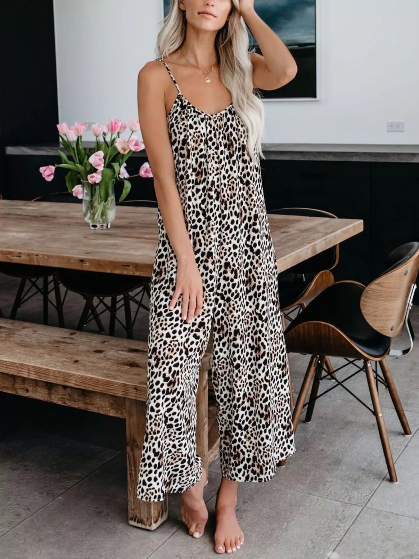 Full size Shopimist tie-dye wide-leg jumpsuit for plus size women, featuring vibrant colors and comfortable flowy fit.