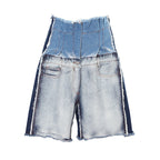 High-Waist Distressed Patchwork Denim Jeans