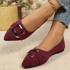 Plush Fashion Hub point toe flats slip-on sandals with sleek design and comfortable fit, perfect for casual or dressy wear.