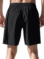 Men's plus size striped drawstring casual shorts by Trendsi, featuring a comfortable fit and stylish design, shown in the image.