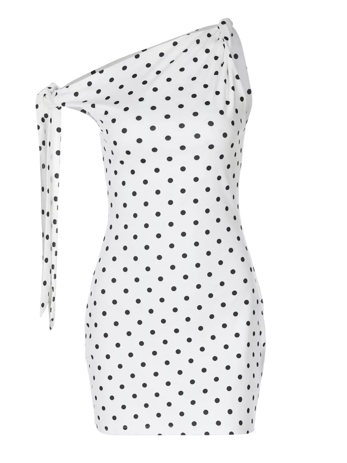 Polka dot sleeveless mini dress with bow accents from Shopimist, featuring a fitted bodice and playful design.