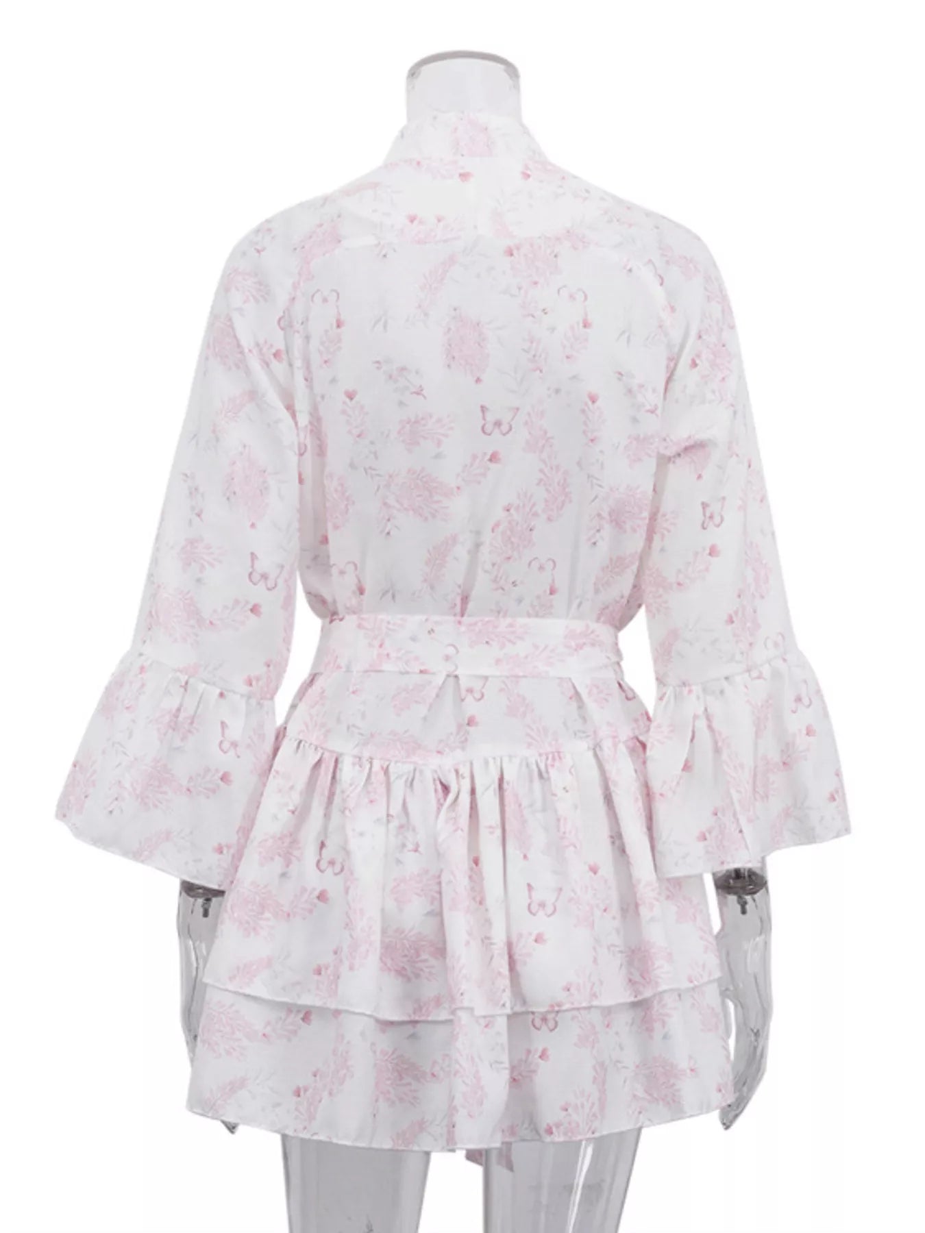 Floral print layered ruffle dress by Shopimist featuring a flowy design and feminine ruffle details in vibrant floral patterns.
