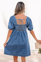 Karina puff sleeve mini dress by Threaded Pear, featuring a stylish mini dress with puff sleeves and a fitted silhouette.