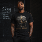 Wear Your Worship Unseen Weight graphic T-shirt from the SEEN: Unmasked Collection, featuring bold design on a comfortable black tee.