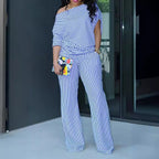 Asymmetrical Off-Shoulder Two-Piece Set