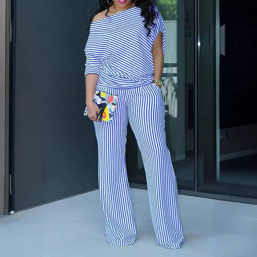 Asymmetrical Off-Shoulder Two-Piece Set