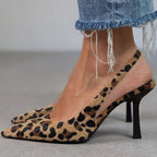 Fashion High-Heeled Pointed-Toe Women's Shoes 40-43 Large Size Slip-On Elegant Sandals