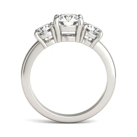 AGI Certified 2 CTW Classic Three-Stone Round Lab-Grown Diamond Engagement Ring – G/VS – 14K White Gold Over Sterling-3