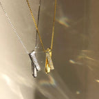 Sterling silver zircon pendant necklace with intricate design, featuring sparkling zircon stones, by Shopimist.