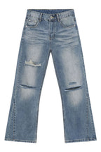 Men's distressed denim jeans by Plush Fashion Shop, showing front view with ripped details and casual fit.