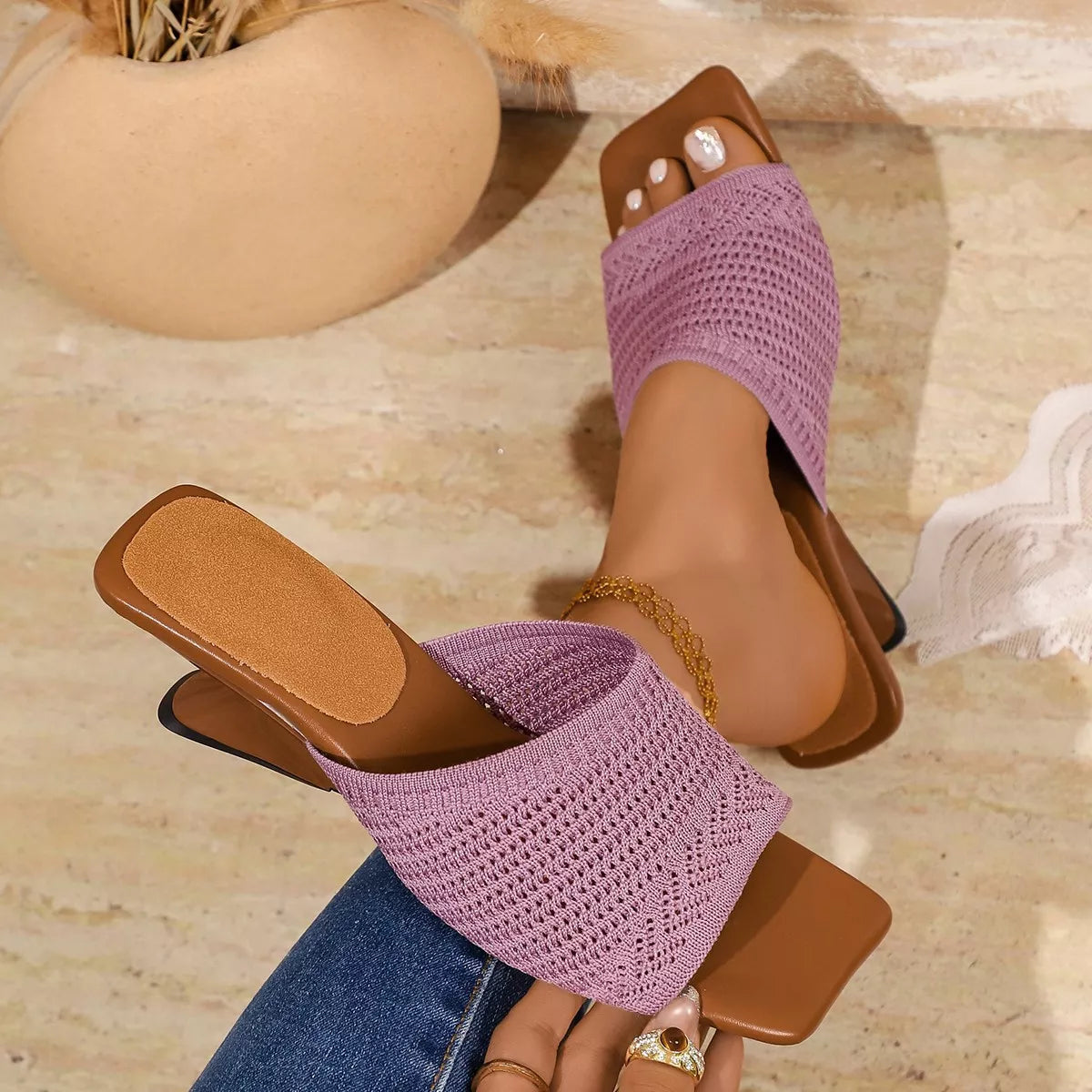 Open toe block heel sandals by Shopimist with stylish straps and a chunky heel, perfect for fashionable summer footwear.
