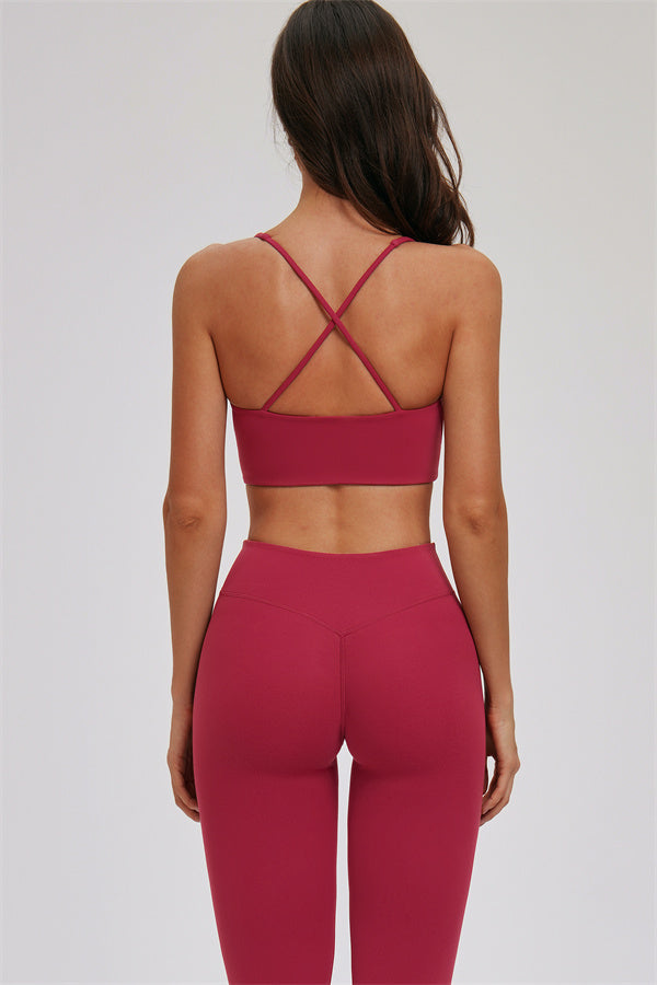 Fitglutes Activewear sports bra and leggings set, featuring a stylish cross-back sports bra and fitted workout leggings.