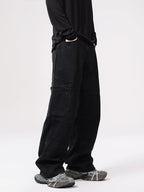Men's wide-leg denim jeans by Plush Fashion Hub, featuring a relaxed fit and classic five-pocket design.