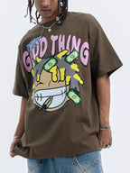 Men's casual graphic round neck T-shirt from Simply Love, featuring a colorful printed design on soft cotton fabric.