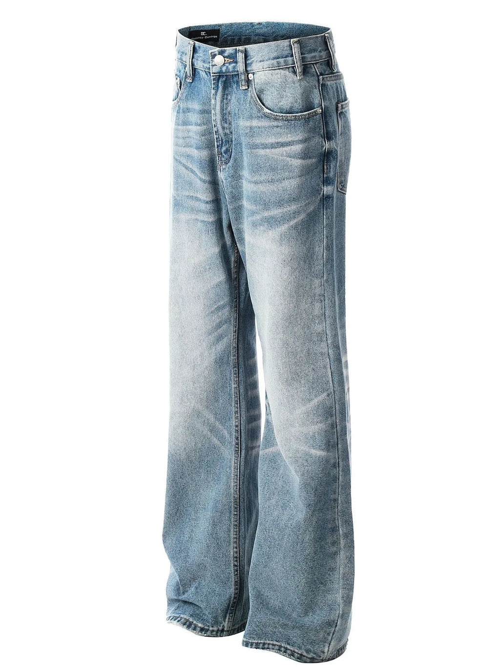 Men's loose fit jeans from Trendsi featuring classic denim fabric and relaxed style, shown in a front view.