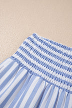 Light beige Brooke waist loose summer pants from Threaded Pear, featuring a relaxed fit and casual style.