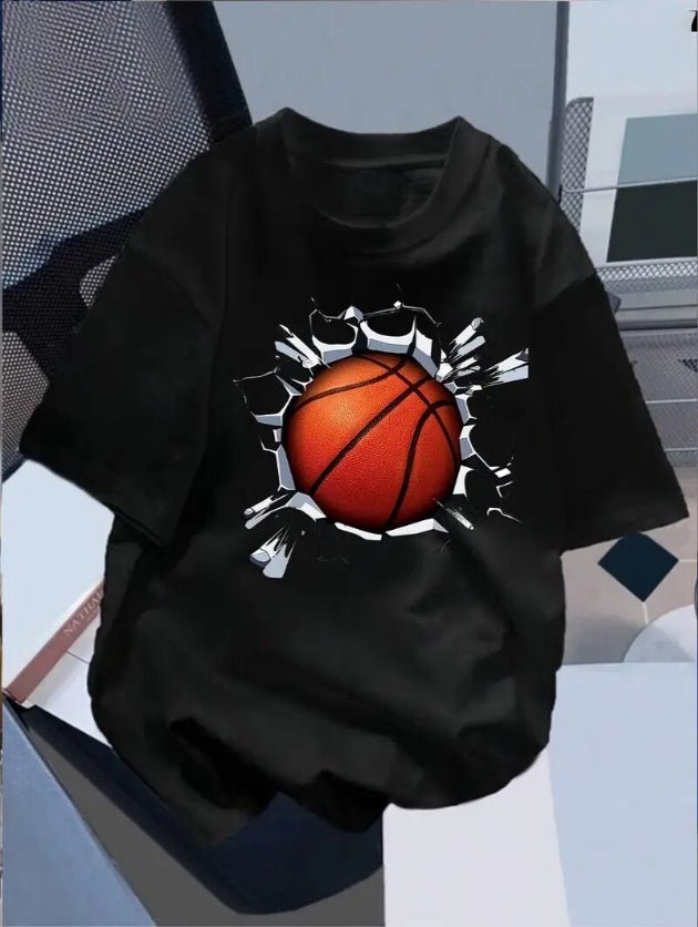 3D football streetwear T-shirt by Plush Fashion Hub featuring vibrant football graphics on casual cotton fabric.