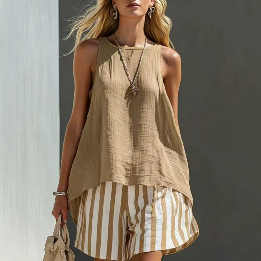 Women's V-neck long-sleeve loose-fit button-up shirt by FitiqueFit, shown hanging with a relaxed fit and classic collar.