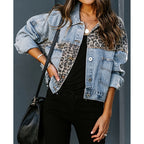 Women's cropped distressed denim jacket by FitiqueFit, showing casualwear style with frayed edges and fitted design.