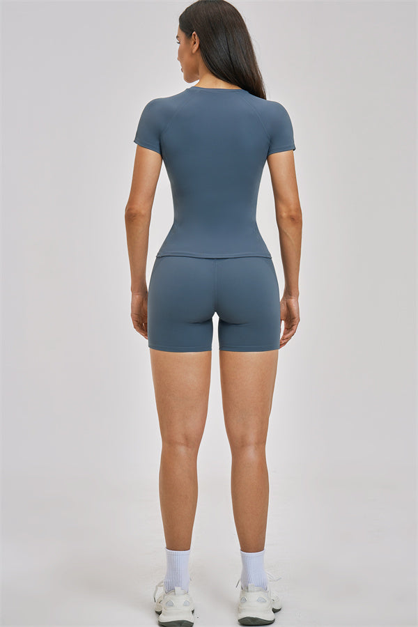 Fitglutes Activewear Zenith T-shirt and shorts 2-piece set, casual gymwear with matching top and bottom, perfect for workouts and sports.