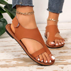 Leather toe loop flats sandals by Shopimist with sleek design and open toe style, perfect for casual summer wear.